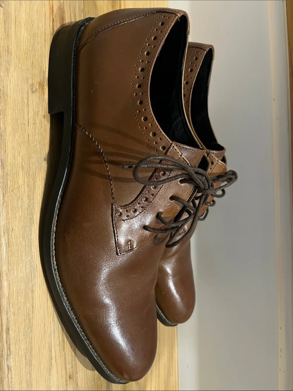 Stacy Adams Brown Leather Lace-Up Oxford Dress Shoes